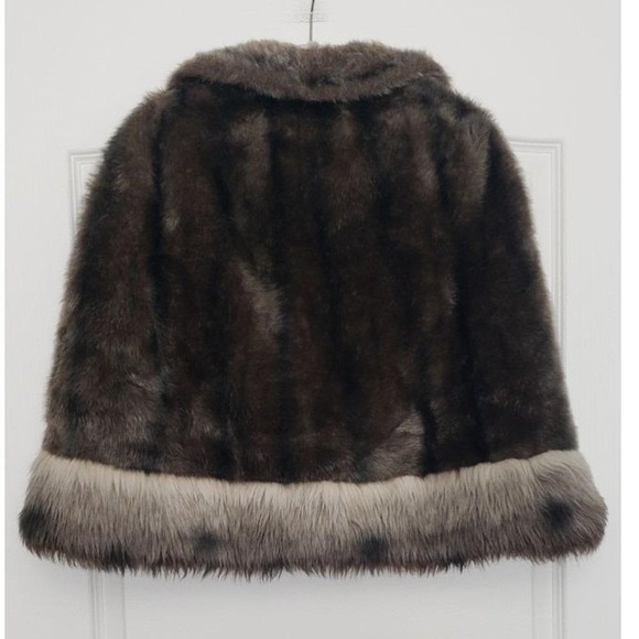 Vintage Regina Glenara Glenoit Regal Faux Fur Mink Cape Shrug Wrap Jacket O/S - Picture 2 of 9